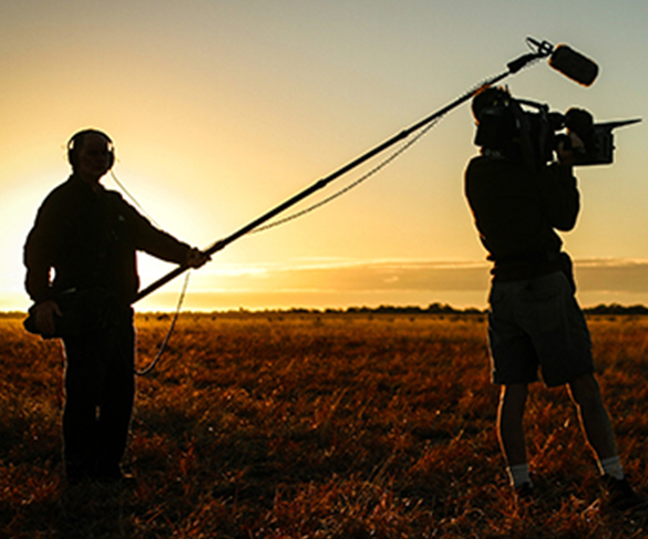 Filmmakers at dusk