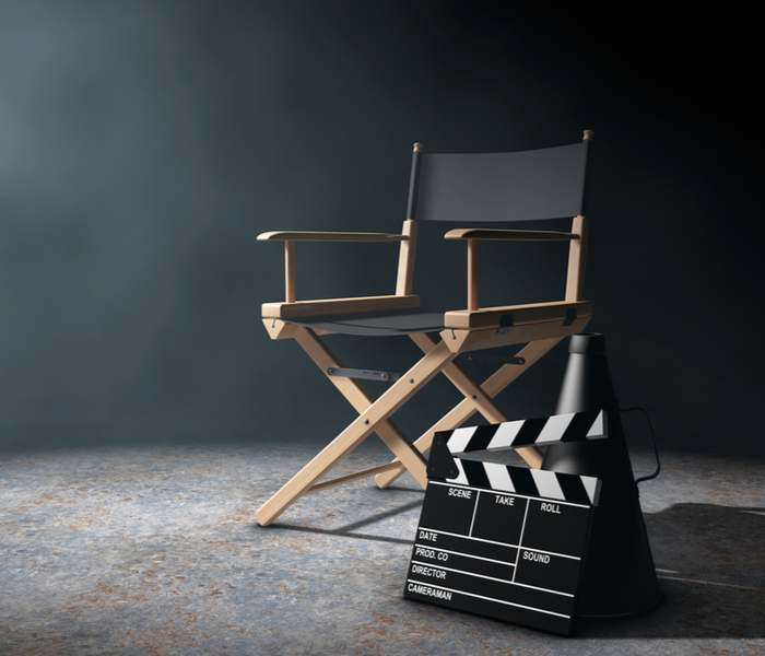 Director's chair and clapper board